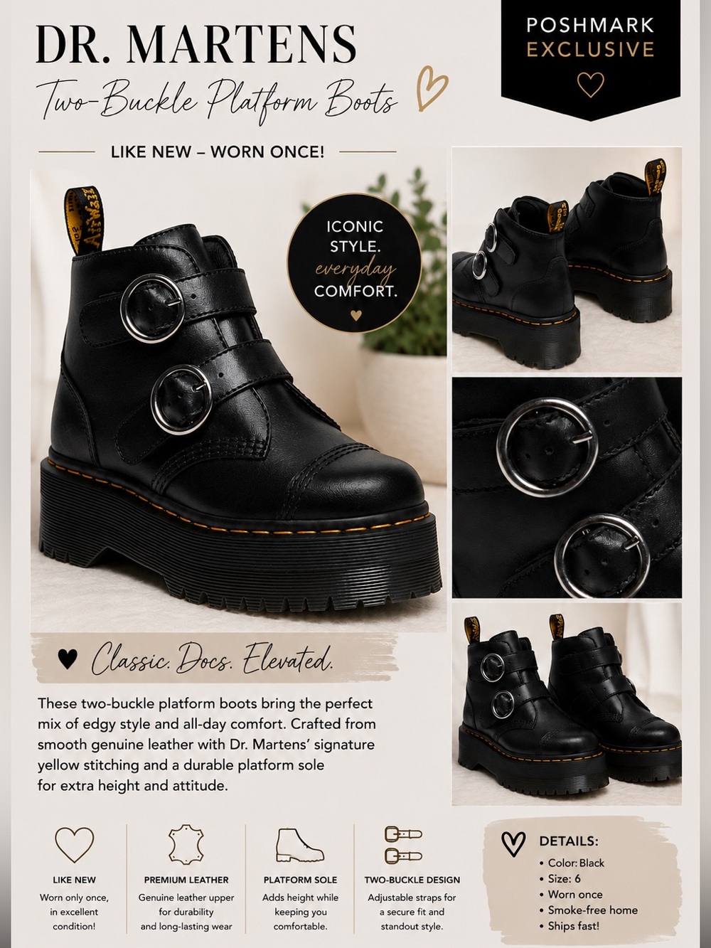 Dr. Martens Black Platform Boots